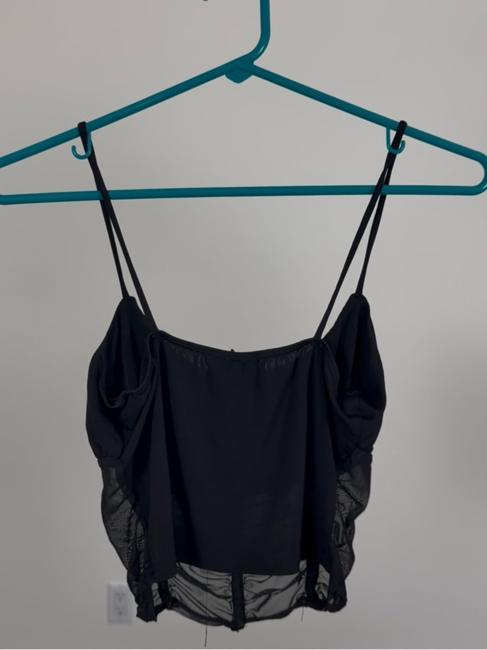 Rue21 Black Sheer Ruched Crop Cami - Picture 4 of 5